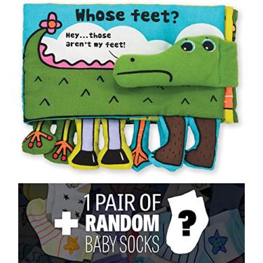 Imagem de Melissa & Doug Whose Feet?: K's Kids Soft Activity Book Series + 1 Free Pair of Baby Socks Bundle [92036]