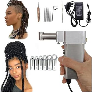 Imagem de Máquina de fazer dreadlocks portátil com 20 agulhas automáticas de crochê, tranças elétricas de crochê, máquina de fazer cabelo para fazer suas próprias extensões de cabelo para tranças de dreadlocks