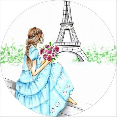 Imagem de Painel Redondo 3D Sublimado Paris Frd-4401