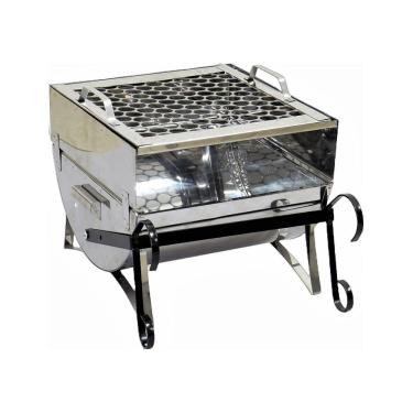 Imagem de Churrasqueira Náutica Aberta Com Grelha Aço Inox 30X28X24Cm