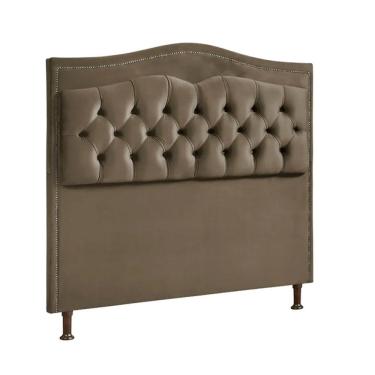 Imagem de Cabeceira Estofada Holanda 1,60 2.0 Queen Veludo Speciale Home Marrom Castor