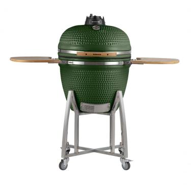 Imagem de Churrasqueira Kamado Ultra Da Rasco Verde C/ Grelha Aço Inox, Suporte E Mesas. Serve Até 20 Pessoas Verde
