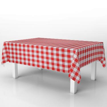 Imagem de Toalha De Mesa Térmica Pvc Xadrez Jantar Cozinha 1,40 X 2,20 Titulo Xadrez Vermelho