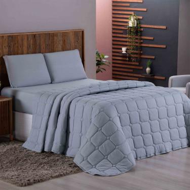 Imagem de Cobre Leito Colcha Sereno Queen Em Malha - Azul - 100% Algodão