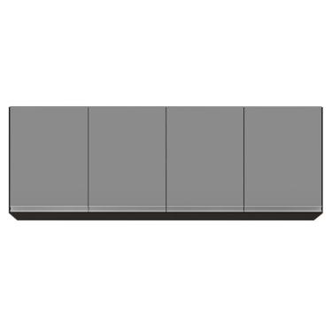 Imagem de Armário Aéreo 160cm 4 Portas Nevada Preto-cinza - Lumil Móveis