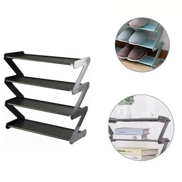 Imagem de Sapateira Retro 4 Prateleiras 8 Pares Tênis Sapatos Compacta