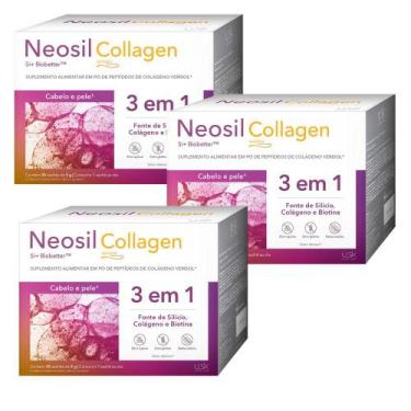 Imagem de Neosil Collagen Abacaxi Kit 3 Caixas De 30 Sachês Cada - U.SK UNDER SK