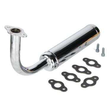 Imagem de SUNQIAO Escapamento Para Bicicleta Motorizada, Silenciador E 49Cc, 50Cc, 60Cc, 66Cc, 80Cc 100Cc (Prata)