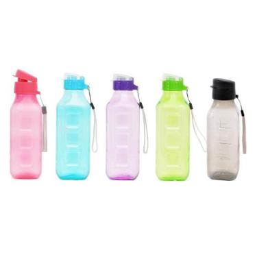 Imagem de Garrafa Squeeze Wincy Casa Quadrada 600ml Plástico