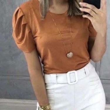 Imagem de Blusa suede bufante feminina - Filó Modas, P, Verde