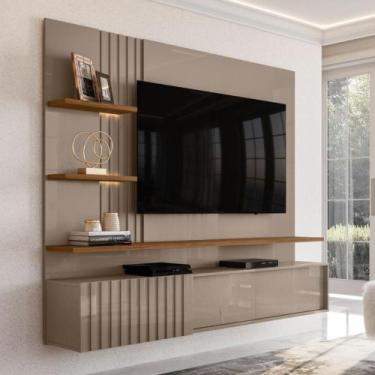 Imagem de Home para TVs 65" Ripado Milão Fendi Naturale - CASA H