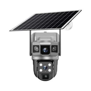 Imagem de Câmera IP Solar De Lente Dupla De 12MP Wifi 6K Webcam Externa Visão No