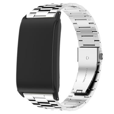 Imagem de Lamshaw Compatível com pulseiras WHOOP PEAK com capa, tiras de substituição de aço inoxidável de liberação rápida compatíveis com WHOOP 5.0 PEAK, LIFE MG, One, 4.0, 3.0 (prata)