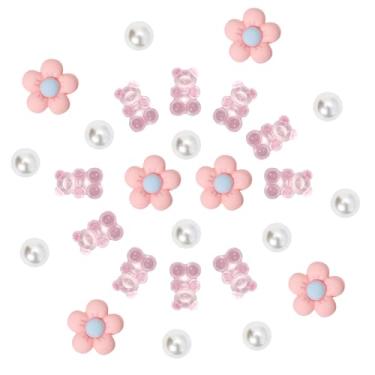 Imagem de CIKKITZ 27 peças de pingentes de flores para sandálias de tamancos, acessórios de urso para meninas, pingentes de decoração de sapatos DIY para mulheres, lembrancinhas de festa, generic, Resina
