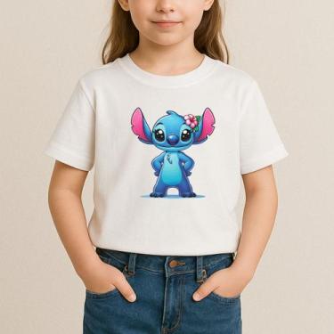 Imagem de Camiseta Infantil Lilo Stich Florzinha Estampa Inedita Lançamento - De