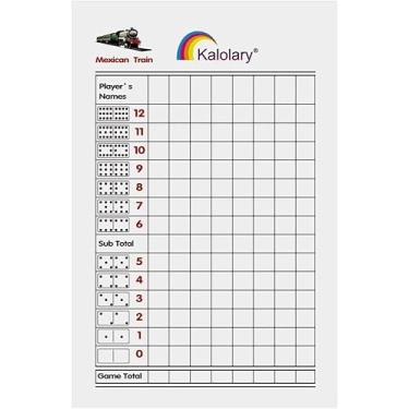 Imagem de Kalolary Mexican Train Dominoes Scorepad, Domino Score Pads with Tile Images - 200Sheets