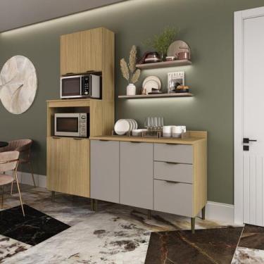 Imagem de Cozinha Modulada 2 Peças 7 Portas 2 Gavetas Balcão com Tampo Ibiza - C