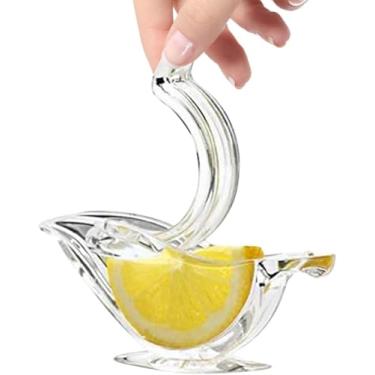 Imagem de Espremedor portátil de limão, laranja e frutas cítricas para mesa em forma de pássaro em acrilico.