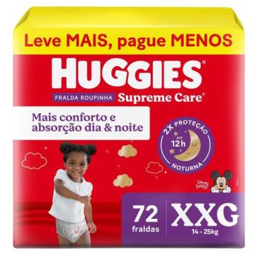 Imagem de Fralda Roupinha Huggies Supreme Care Tamanho XXG 72 Unidades Descartáv