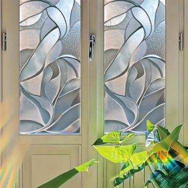 Imagem de Starlit Patio Película de vidro fosco design minimalista abstrato privacidade aderência estática sem cola decalque decorativo para janela divisória de painel de porta de banheiro de escritório 45 x