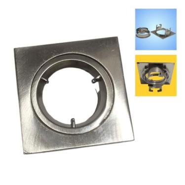 Imagem de Mini Spot de Embutir Quadrado MR11 em Metal - Decorshop, Aço Escovado