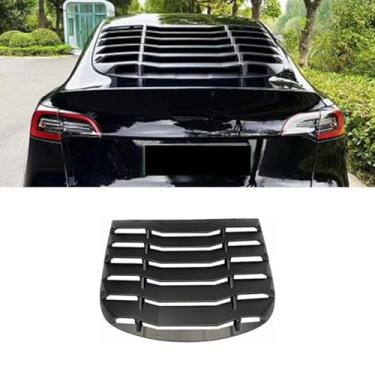 Imagem de Capa de persiana traseira lateral do carro estilo esportivo para modelo Y 2021-2024 Kit de carroceria acessórios de carro (preto fosco)