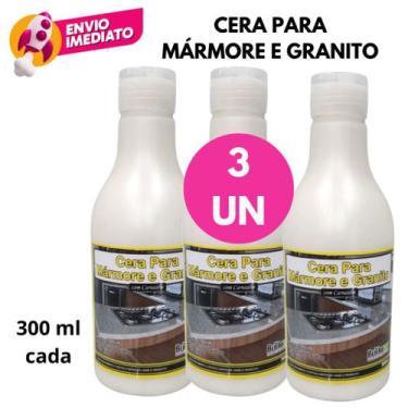 Imagem de Kit Cera Mármore E Granito Incolor Com Carnaúba 300ml Proteção E Brilh