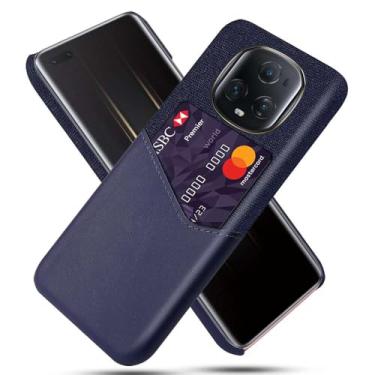 Imagem de Capa para Honor Magic5 Ultimate,Anti-deslizamento,Proteção contra quedas de 360°,Resistência à impressão digital,Tela e caso de couro PU com 1 slot de cartão atrás-Blue