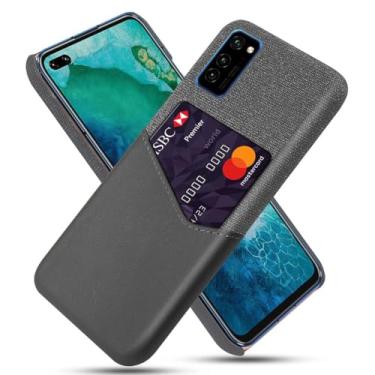 Imagem de Capa para Huawei Honor V30,Anti-deslizamento,Proteção contra quedas de 360°,Resistência à impressão digital,Tela e caso de couro PU com 1 slot de cartão atrás-Gray