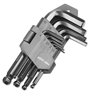 Imagem de Jogo de Chaves Hexagonais Curtas e Abauladas em Milímetros com 9 Peças-Riosul Tools-010061