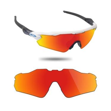 Imagem de Fiskr Lentes polarizadas de substituição compatíveis com óculos de sol Oakley Radar EV Pitch OO9211, resistente a impactos e ajuste perfeito, Vermelho fogo, One Size