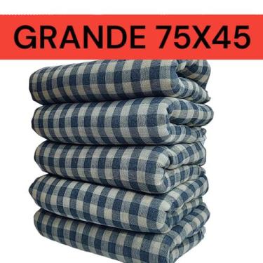 Imagem de Kit 5 Pano De Chão Grande Xadrez Tamanho 75x45 Saco Duplo Limpeza Piso