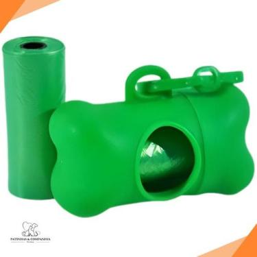 Imagem de Kit Cata Caca Suporte 30 Saquinhos Refil Cães e Gatos PetMart, Verde