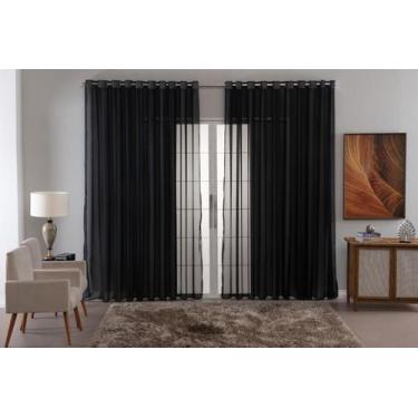 Imagem de Cortina Sala Quarto Voal Liso Delicate 300X280 Transparente - B.F Conf