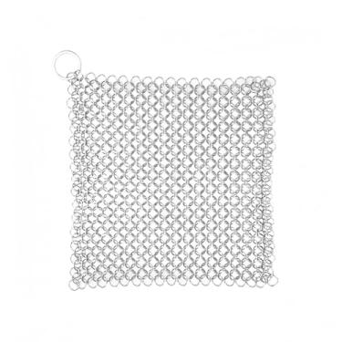 Imagem de Limpeza de máquina de lavar louça, limpador de ferro fundido, corrente de aço inoxidável, esfregão de metal para panelas de ferro fundido