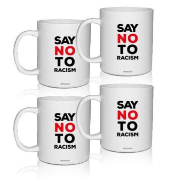 Imagem de Kit 4 Canecas Brancas Personalizadas Say No