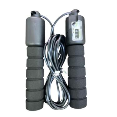 Imagem de Corda de Pular Digital com Contador, Cabo Ergonômico, para Exercícios Fitness e Treinamento, Preta