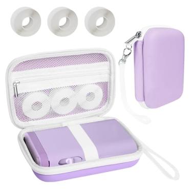 Imagem de Teyomi Capa compatível com NELKO P21, para NIIMBOT D110, para JADENS D110 Label Maker com 3 rolos de fita de etiqueta (papel de etiqueta 1/5.1 cm x 1 1/5.1 cm (12 mm x 40 mm) - bolsa de armazenamento