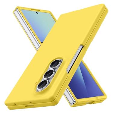 Imagem de YSLBWLE Capa para Samsung Galaxy Z Fold 7, fina e de grau militar, capa protetora rígida à prova de choque de policarbonato (amarelo) 20-zfold7-09