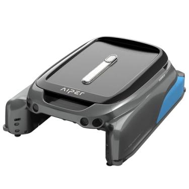 Imagem de AIPER Robô de limpeza de superfície de piscina solar com suporte de aplicativo, alimentado por energia solar e carregamento CC para limpeza contínua, monitor de temperatura da piscina