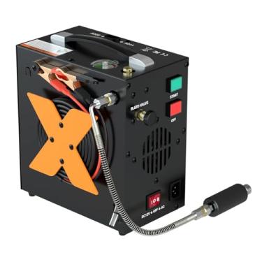 Imagem de CHIKADIV Compressor de ar PCP 4500Psi/30Mpa sem óleo e sem ruído Compressor de ar de alta pressão com separador de água/óleo, desligamento automático adequado para tanque de mergulho, ar-gun