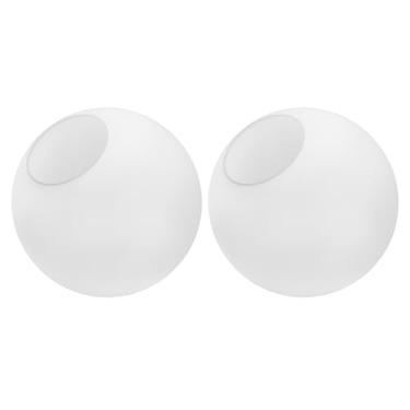 Imagem de KoKo&Yukina 20 cm, pacote com 2 globos de vidro branco leite, persiana de substituição fosca - abertura de ajuste de 8 cm - substituição de luminária