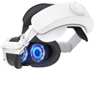 Imagem de Correia de cabeça com bateria para Meta Quest 3 – Apoio na testa recarregável com bateria de 6000mAh – Maior conforto e tempo de uso em realidade virtual – Acessório para headset VR