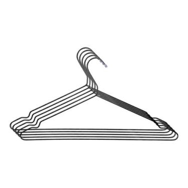 Imagem de Conjunto 5 Peças Cabide Moderno Aço Inox Pintado Organizador Guarda Ro