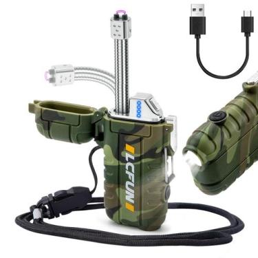 Imagem de Isqueiro elétrico LCFun - Isqueiros de arco recarregáveis USB com LED