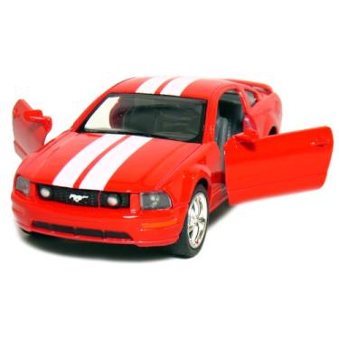 Imagem de 12,7 cm 2006 Ford Mustang GT com listras escala 1:38 (vermelho) da Kinsmart