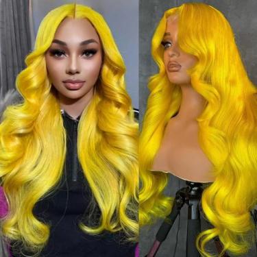 Imagem de Peruca Avolo Yellow Human Hair 66 cm Body Wave HD Lace 13x4 Front
