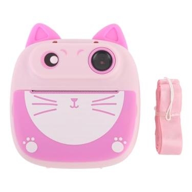 Imagem de Akozon Câmera de Impressão Instantânea 20MP HD Lente Dupla Selfie 4x Zoom 2 Polegada Câmera de Viagem Compacta Com 3 Rolos de Papel para Meninos Meninas (Rosa)