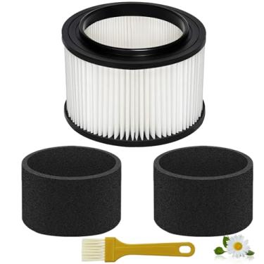 Imagem de 1 pacote de filtro 17810 e 2 pacotes de substituição de filtro de espuma para Craftsman Shop filtro de vácuo 9-17810 para aspiradores de uso geral de 3 a 4 galões