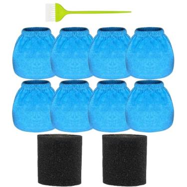Imagem de Pacote com 8 filtros de pano VRC5 e 2 peças de filtros de espuma VFF51 para aspirador de pó de 4 a 16 galões, kit de sacos de filtro de pó de substituição Shop Vac
